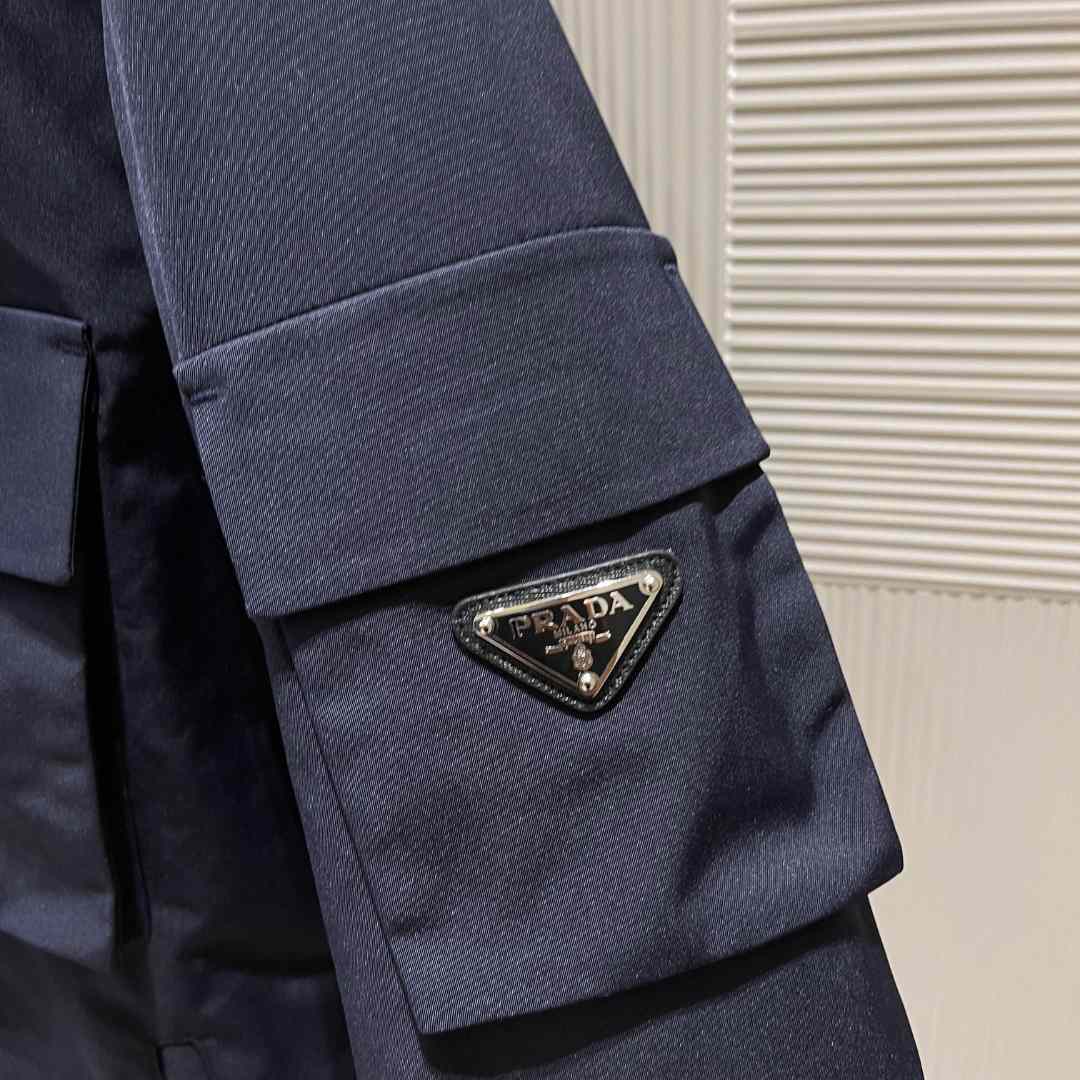 Prada Logo Hooded Puffer Jacket - DopestKickz