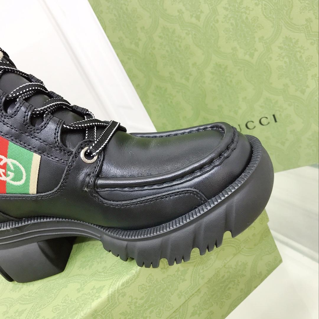 Gucci Women's Black Interlocking G Stripe Boots - DopestKickz