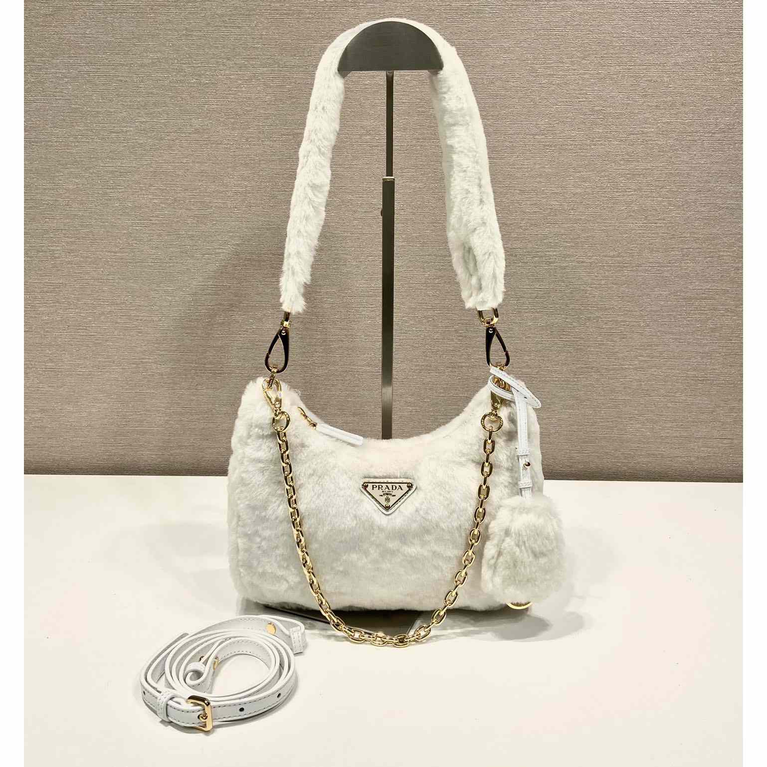 Prada Shearling Mini Bag(23-17-8cm) - DopestKickz