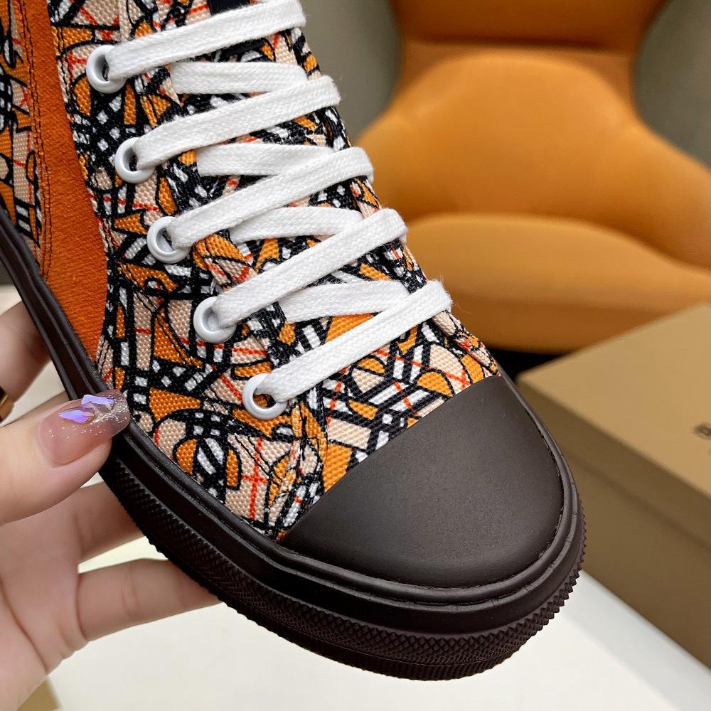 Burberry Vintage Monogram Print Cotton High-top Sneakers - DopestKickz