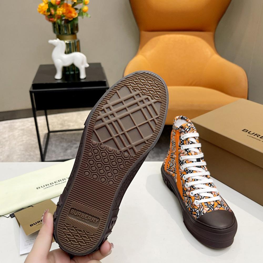 Burberry Vintage Monogram Print Cotton High-top Sneakers - DopestKickz