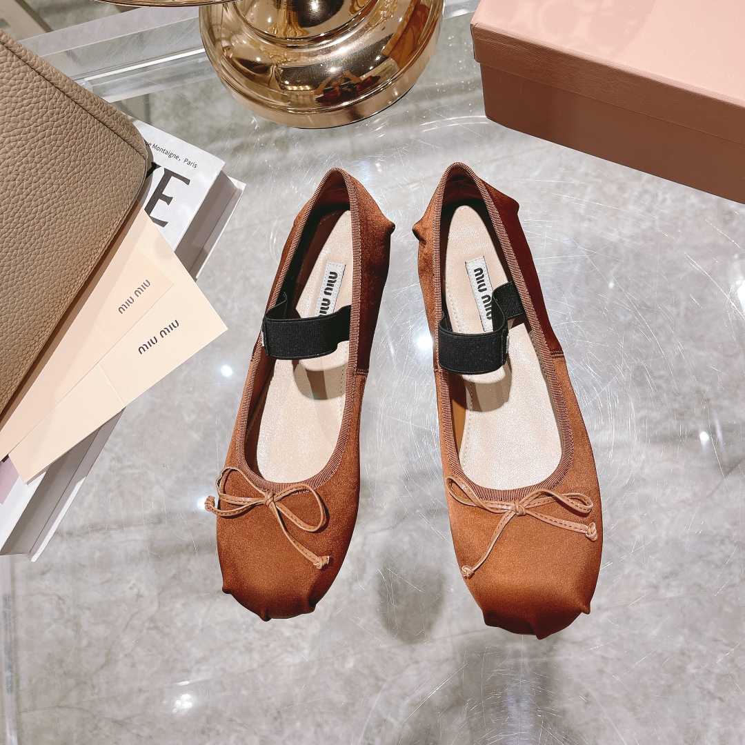 Miu Miu Satin Ballerinas - DopestKickz