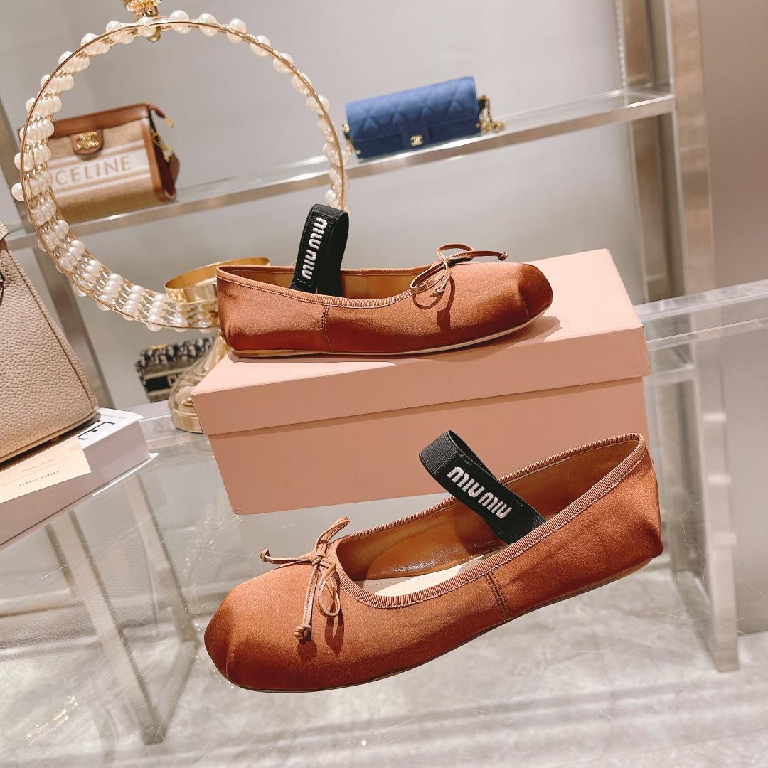 Miu Miu Satin Ballerinas - DopestKickz
