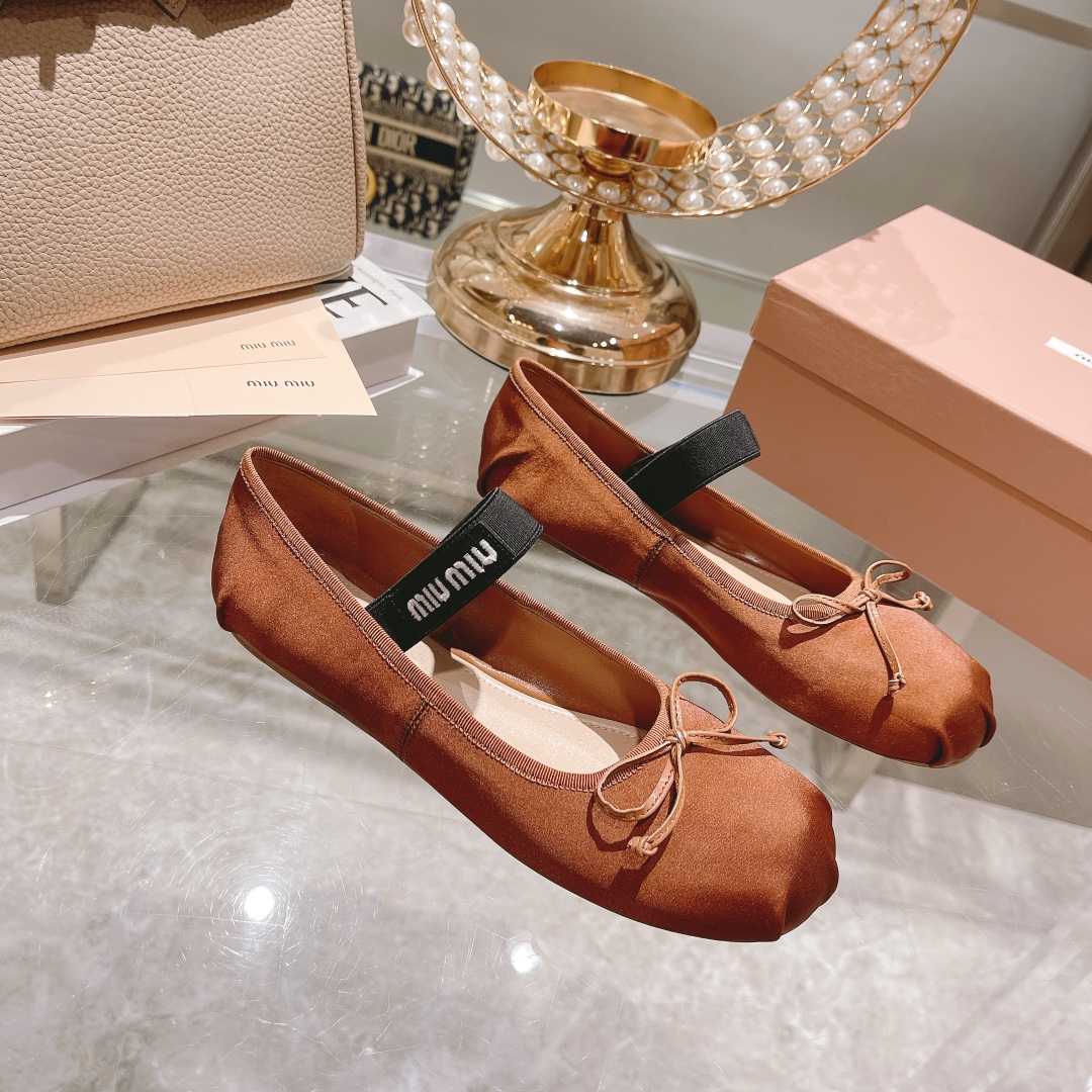 Miu Miu Satin Ballerinas - DopestKickz