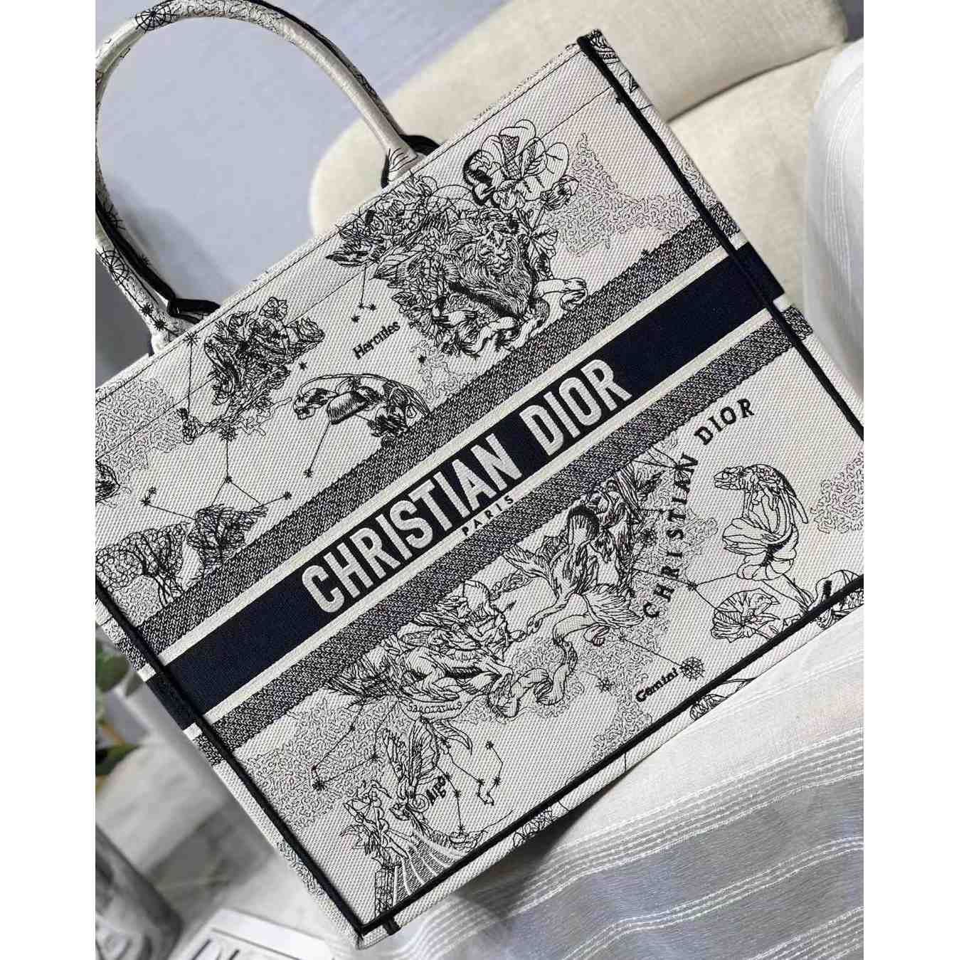 Dior Oblique Embroidered Book Tote(41.5-25-18cm) - DopestKickz