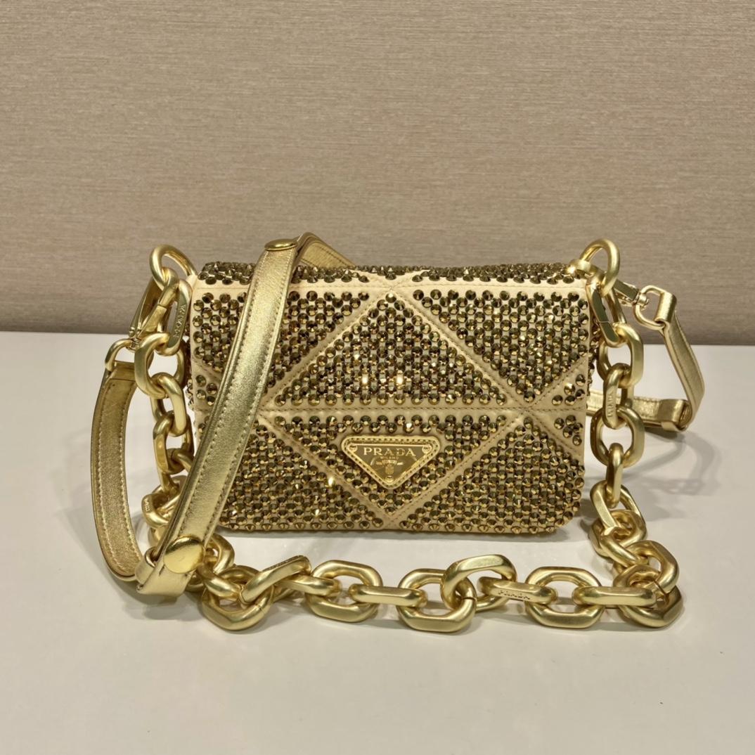 Prada Satin Mini-Bag With Crystals - DopestKickz