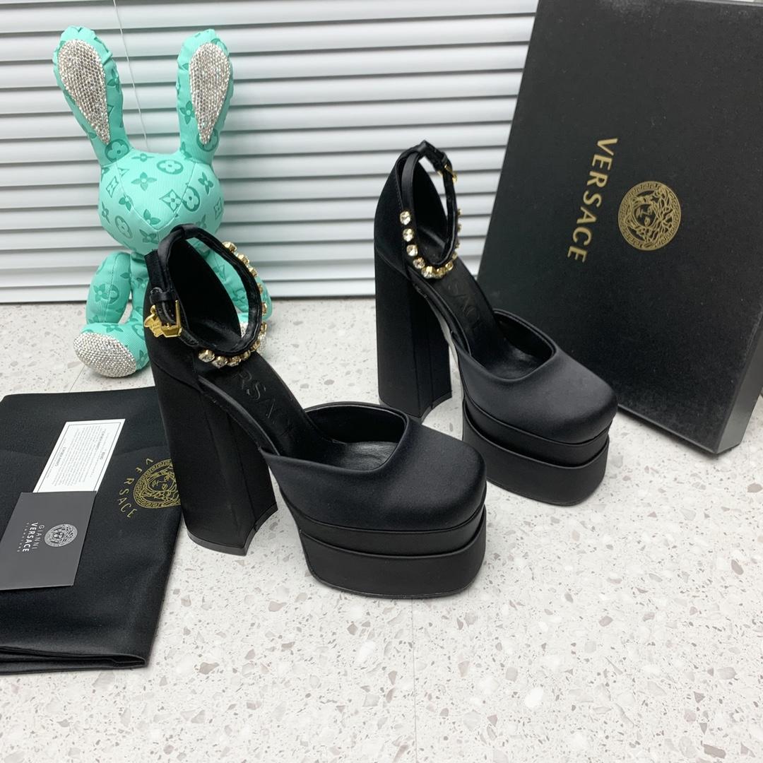 Versace Medusa Aevitas Satin Platform Pumps - DopestKickz