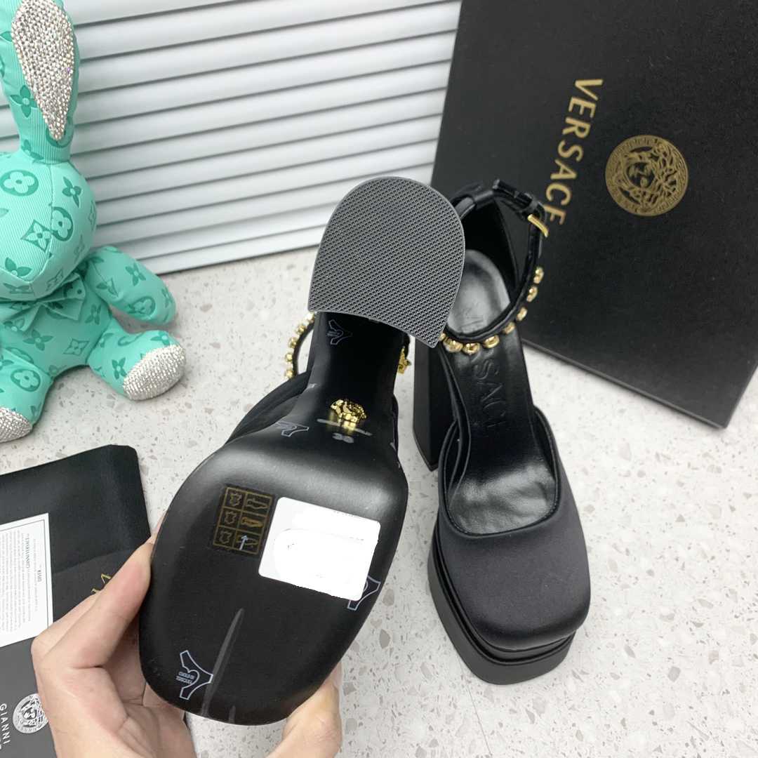 Versace Medusa Aevitas Satin Platform Pumps - DopestKickz