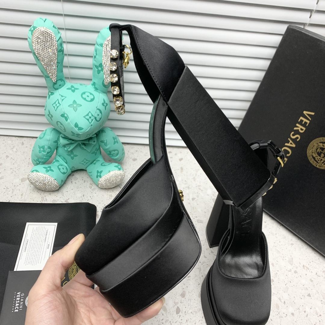Versace Medusa Aevitas Satin Platform Pumps - DopestKickz