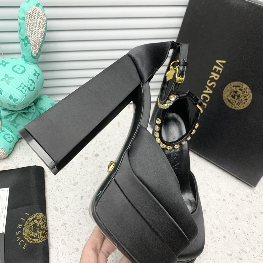 Versace Medusa Aevitas Satin Platform Pumps - DopestKickz