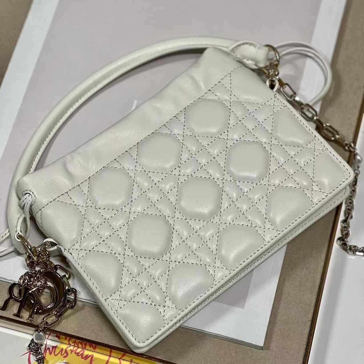 Dior Lady Dior Handle Drawstring Mini Bag - DopestKickz
