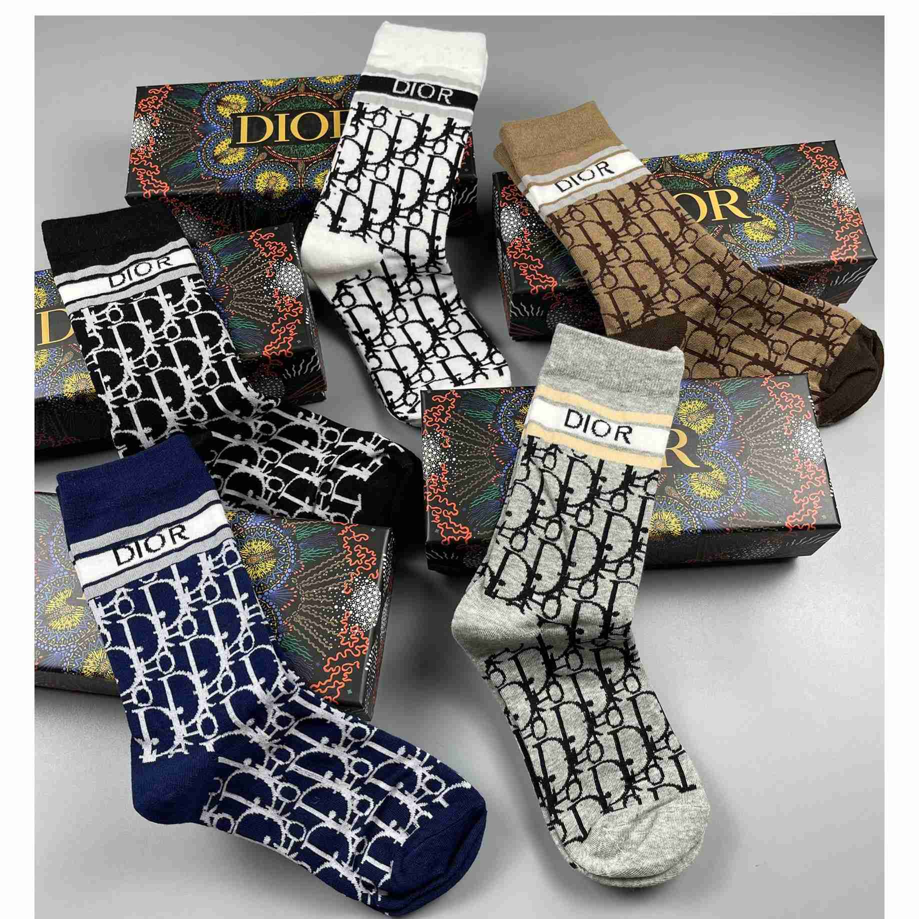 Dior Oblique Wool Socks /Box - DopestKickz