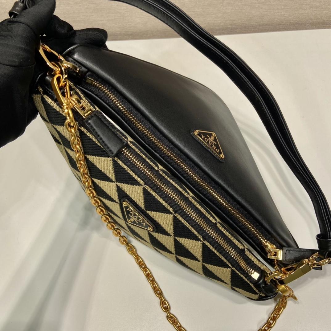 Prada Symbole Leather And Fabric Mini Bag(23-25-5cm) - DopestKickz