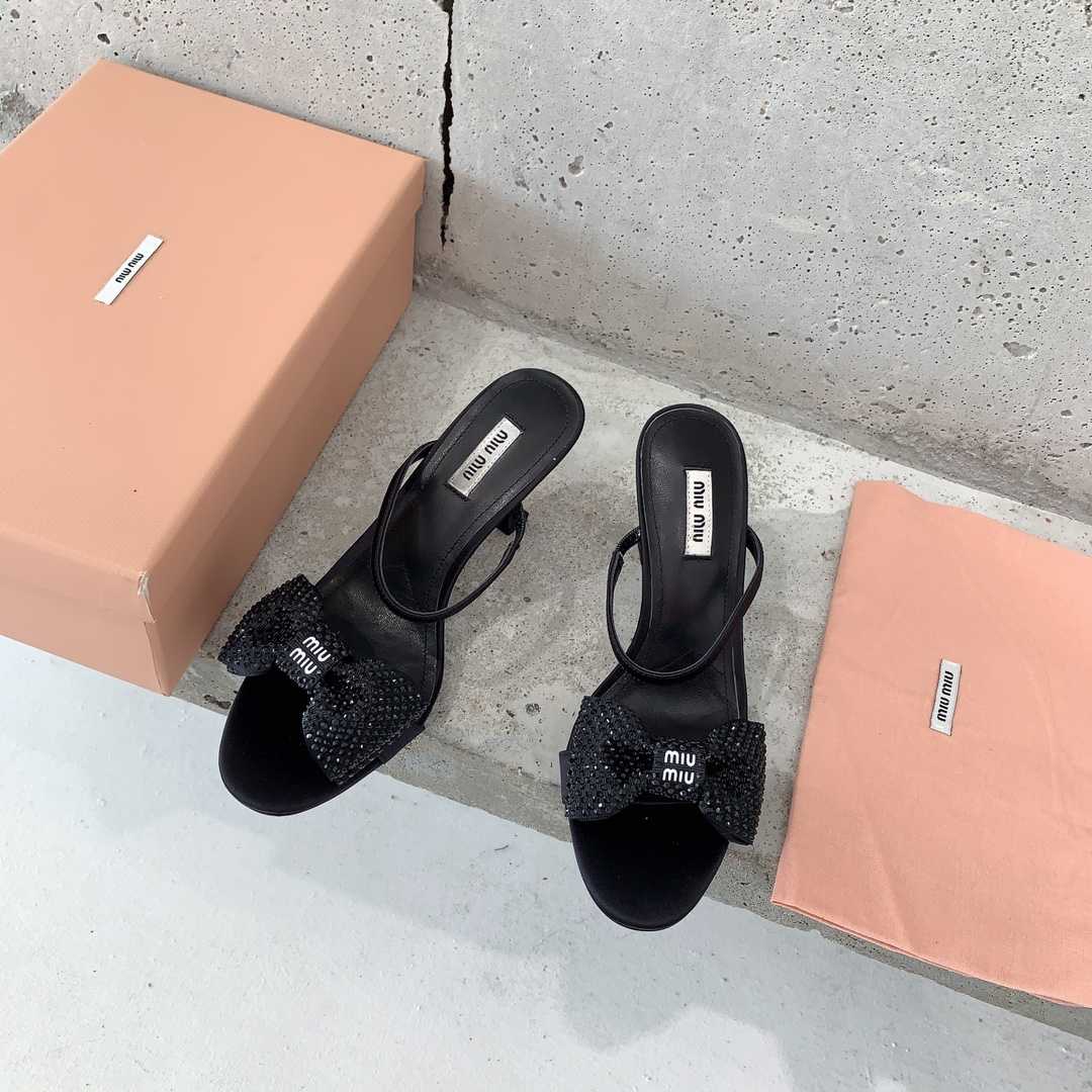 Miu Miu Satin Bow Sandals - DopestKickz
