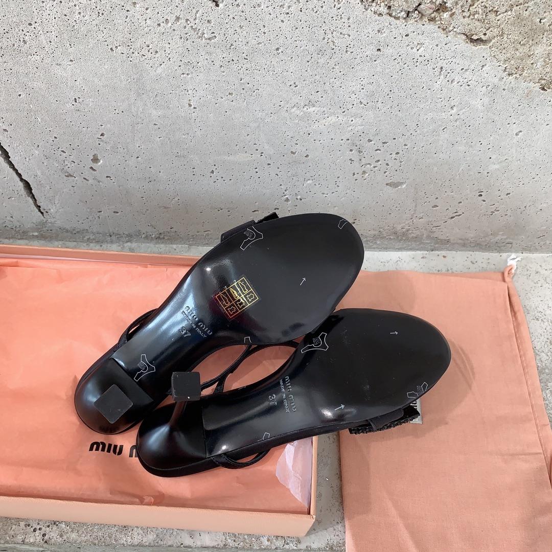Miu Miu Satin Bow Sandals - DopestKickz