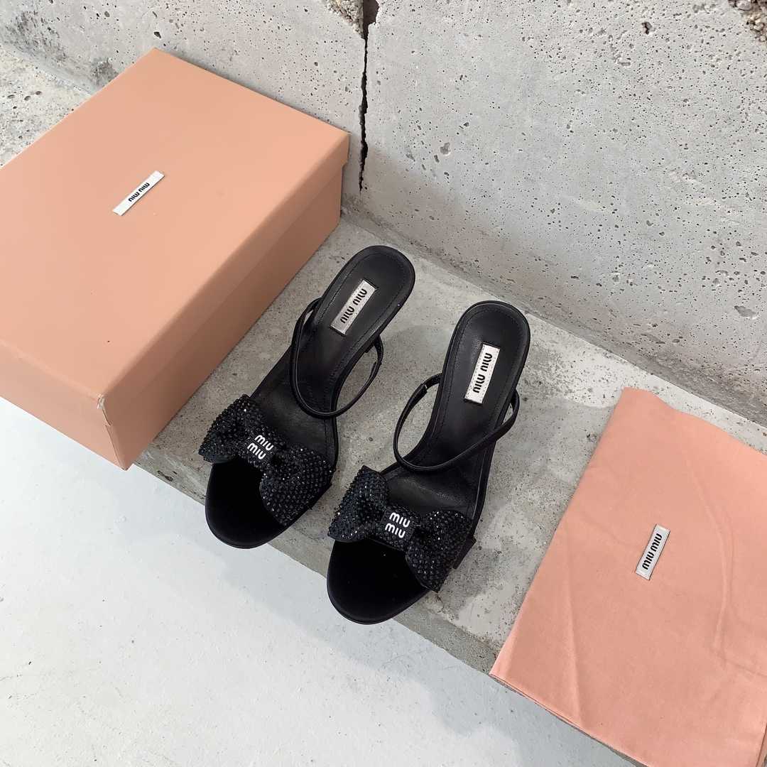 Miu Miu Satin Bow Sandals - DopestKickz