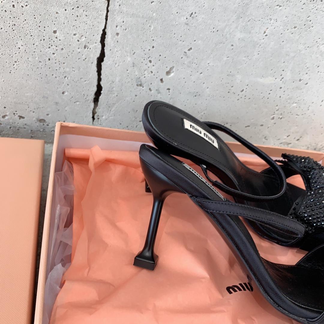Miu Miu Satin Bow Sandals - DopestKickz