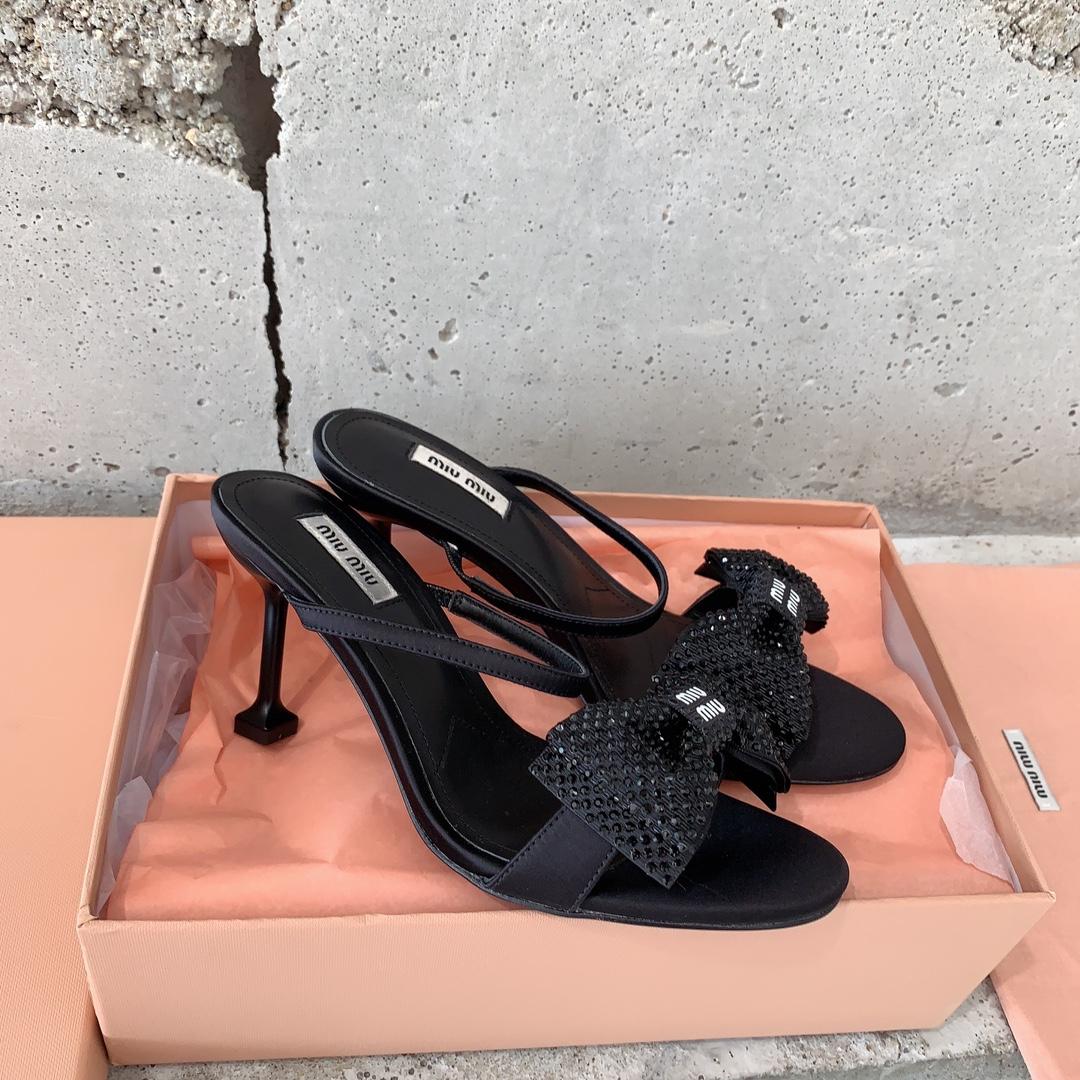 Miu Miu Satin Bow Sandals - DopestKickz