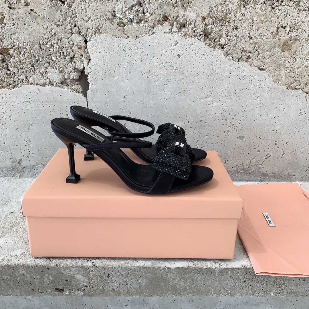 Miu Miu Satin Bow Sandals - DopestKickz