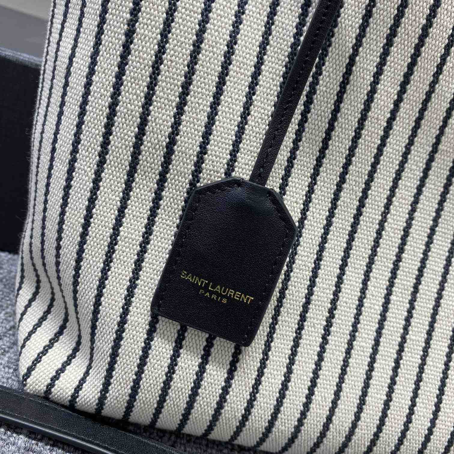 Saint Laurent Shopping Toy Striped Canvas Tote (25x28x8cm) - DopestKickz