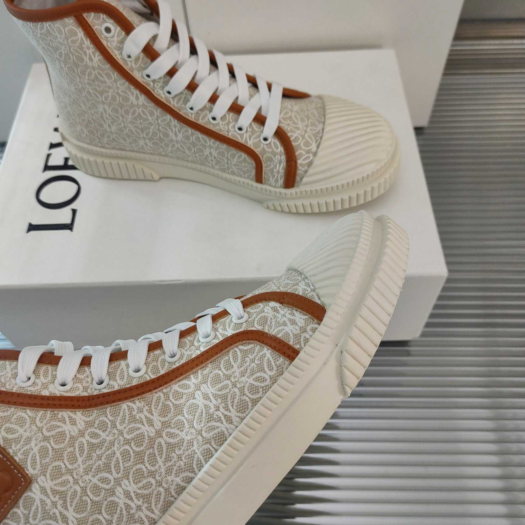 Loewe Anagram High Top Sneaker In Canvas - DopestKickz