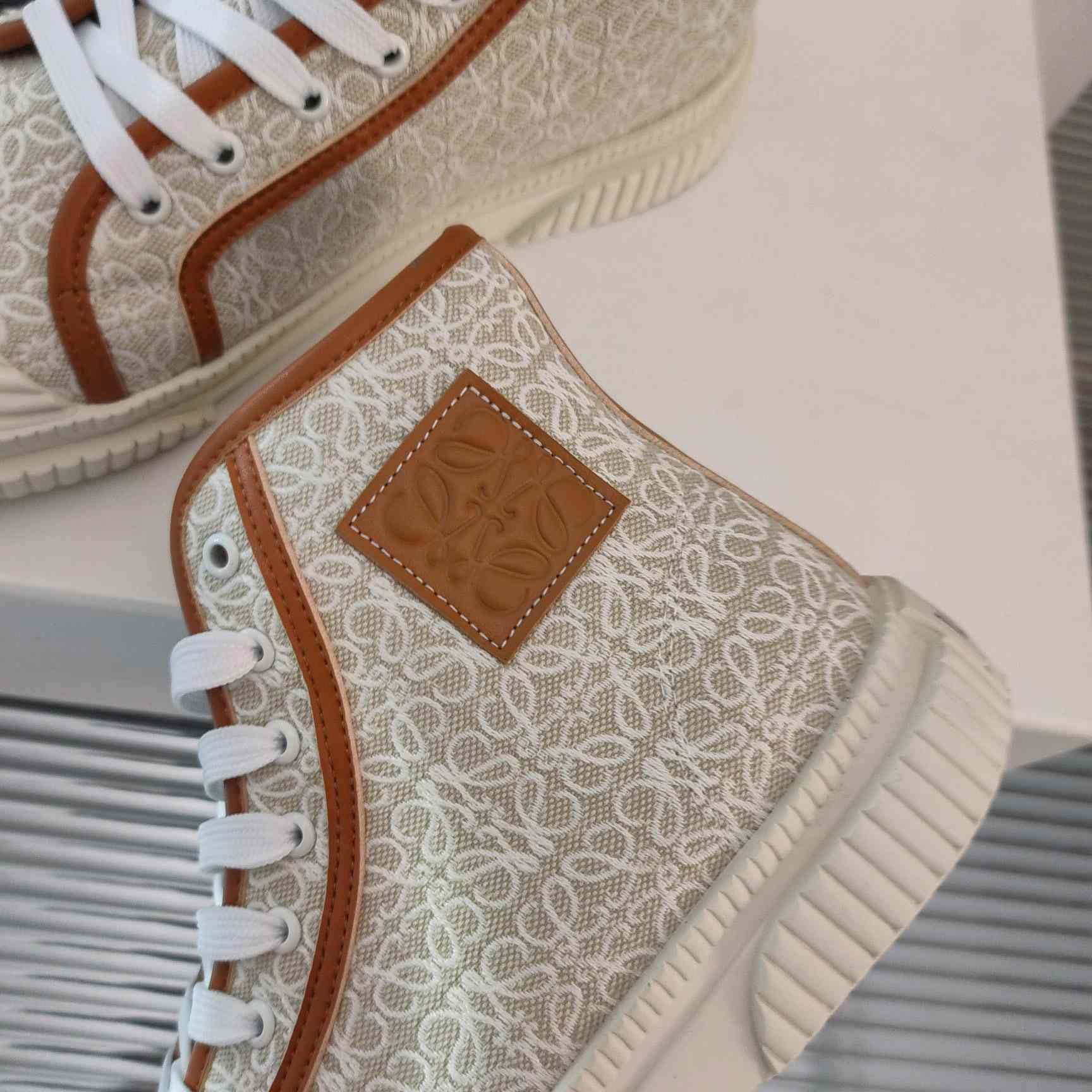 Loewe Anagram High Top Sneaker In Canvas - DopestKickz