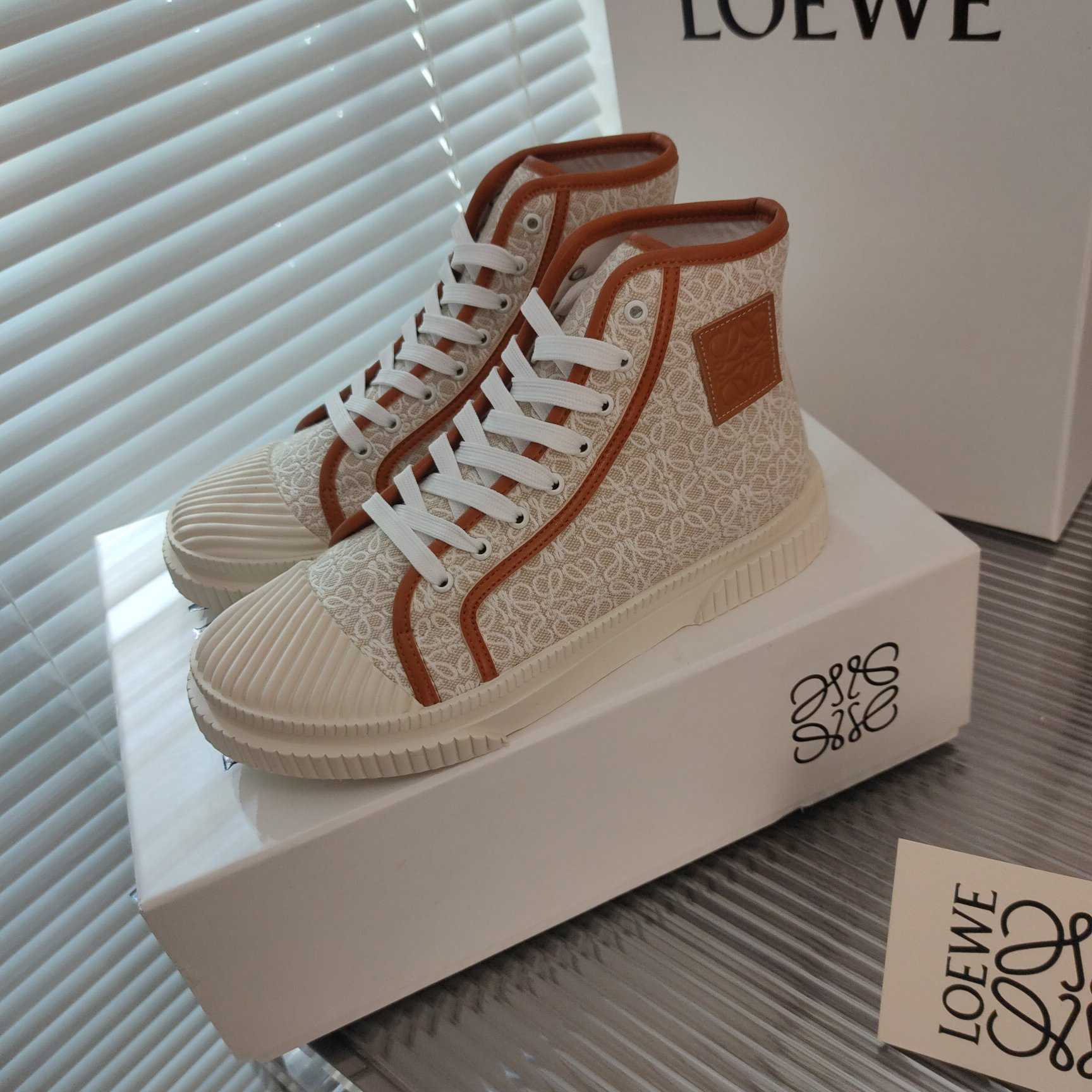 Loewe Anagram High Top Sneaker In Canvas - DopestKickz