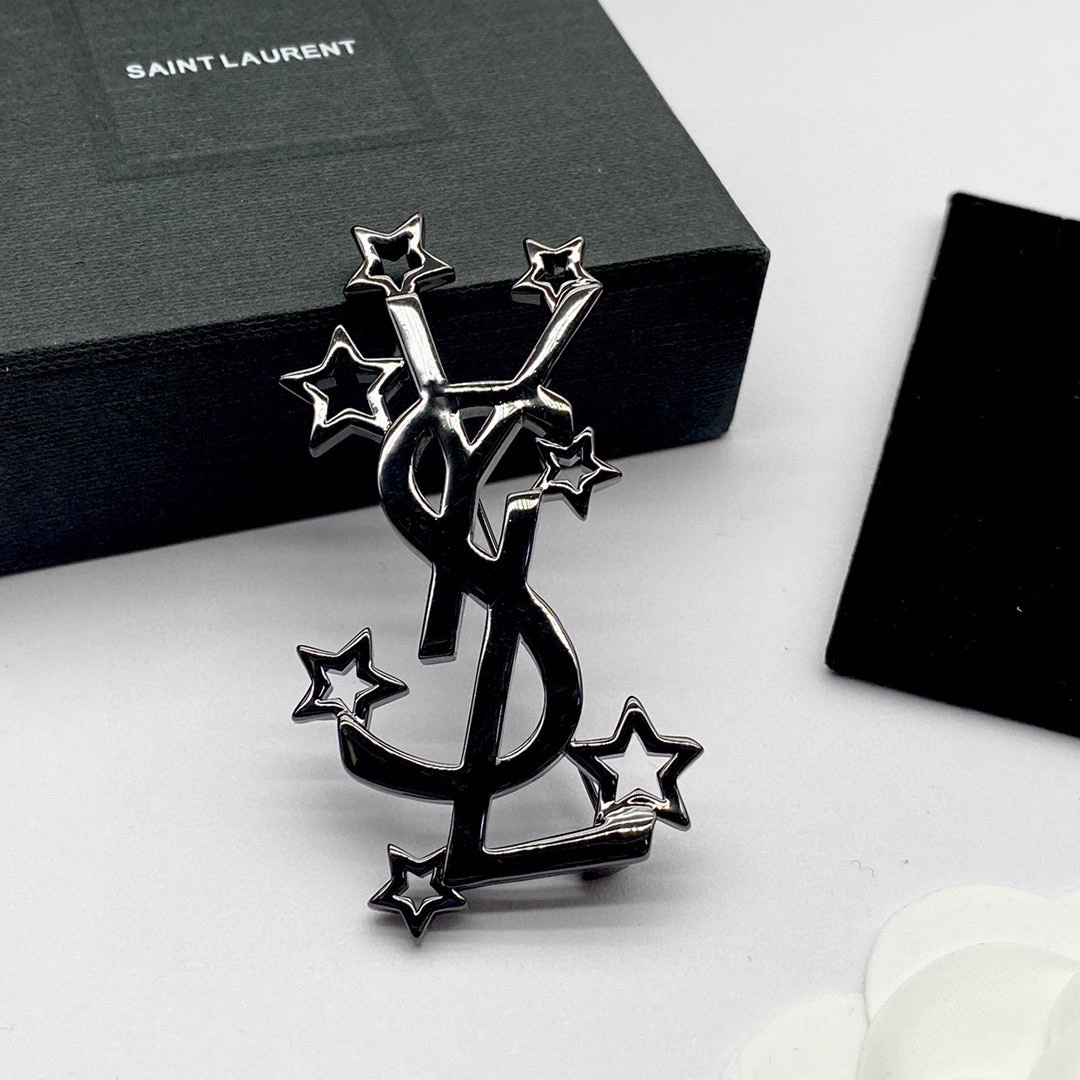 Saint Laurent YSL Logo Brooch - DopestKickz