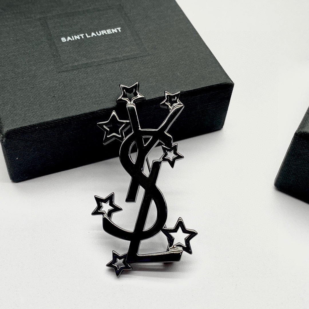 Saint Laurent YSL Logo Brooch - DopestKickz