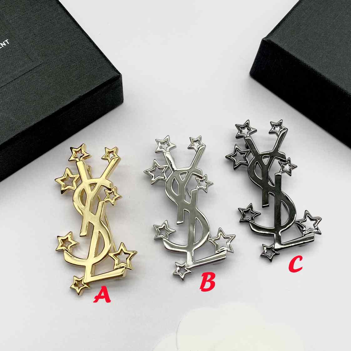 Saint Laurent YSL Logo Brooch - DopestKickz