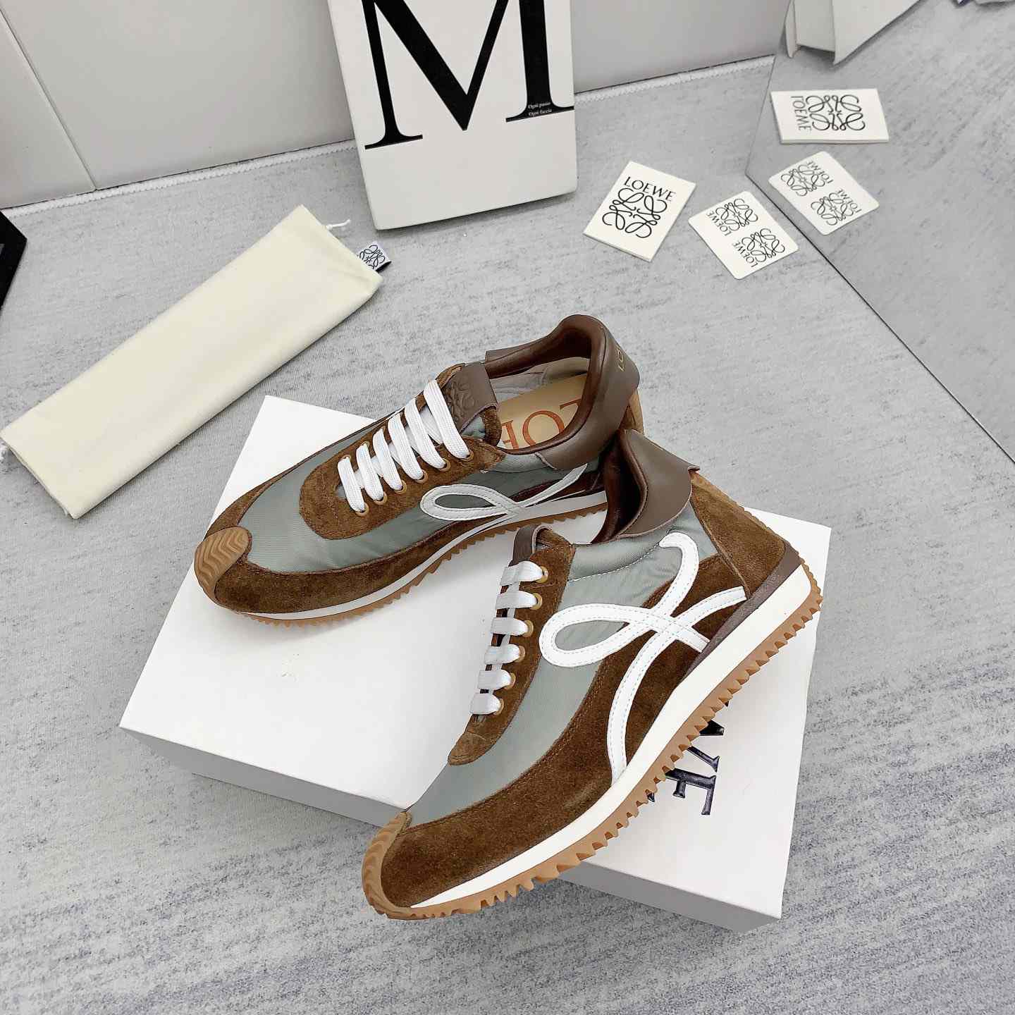 Loewe Flow Runner In Nylon And Suede - DopestKickz