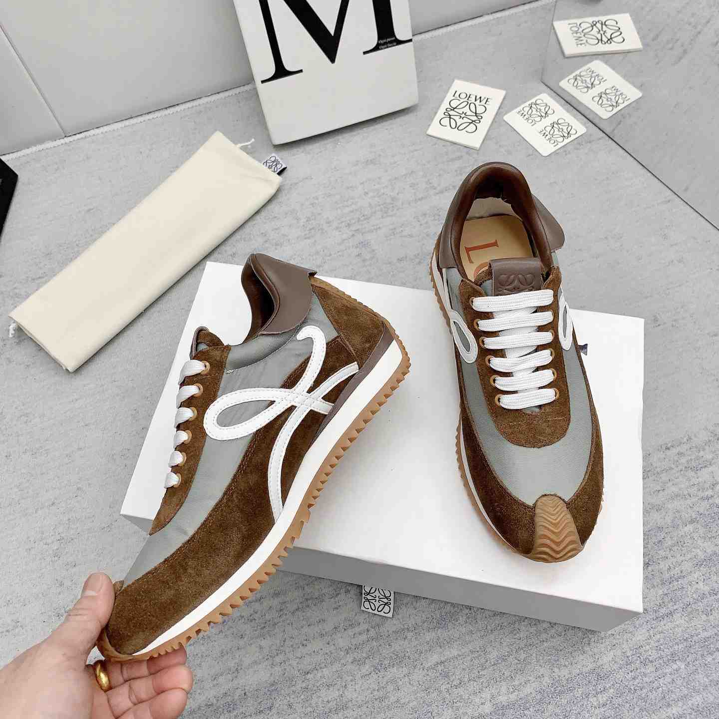 Loewe Flow Runner In Nylon And Suede - DopestKickz