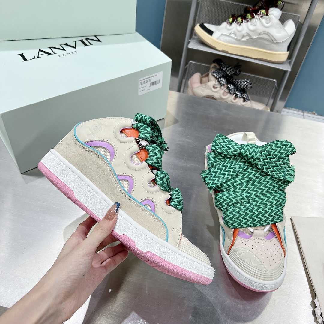 Lanvin Leather Curb Sneakers - DopestKickz