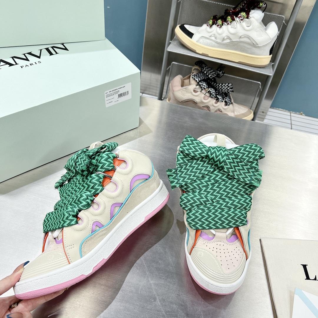 Lanvin Leather Curb Sneakers - DopestKickz