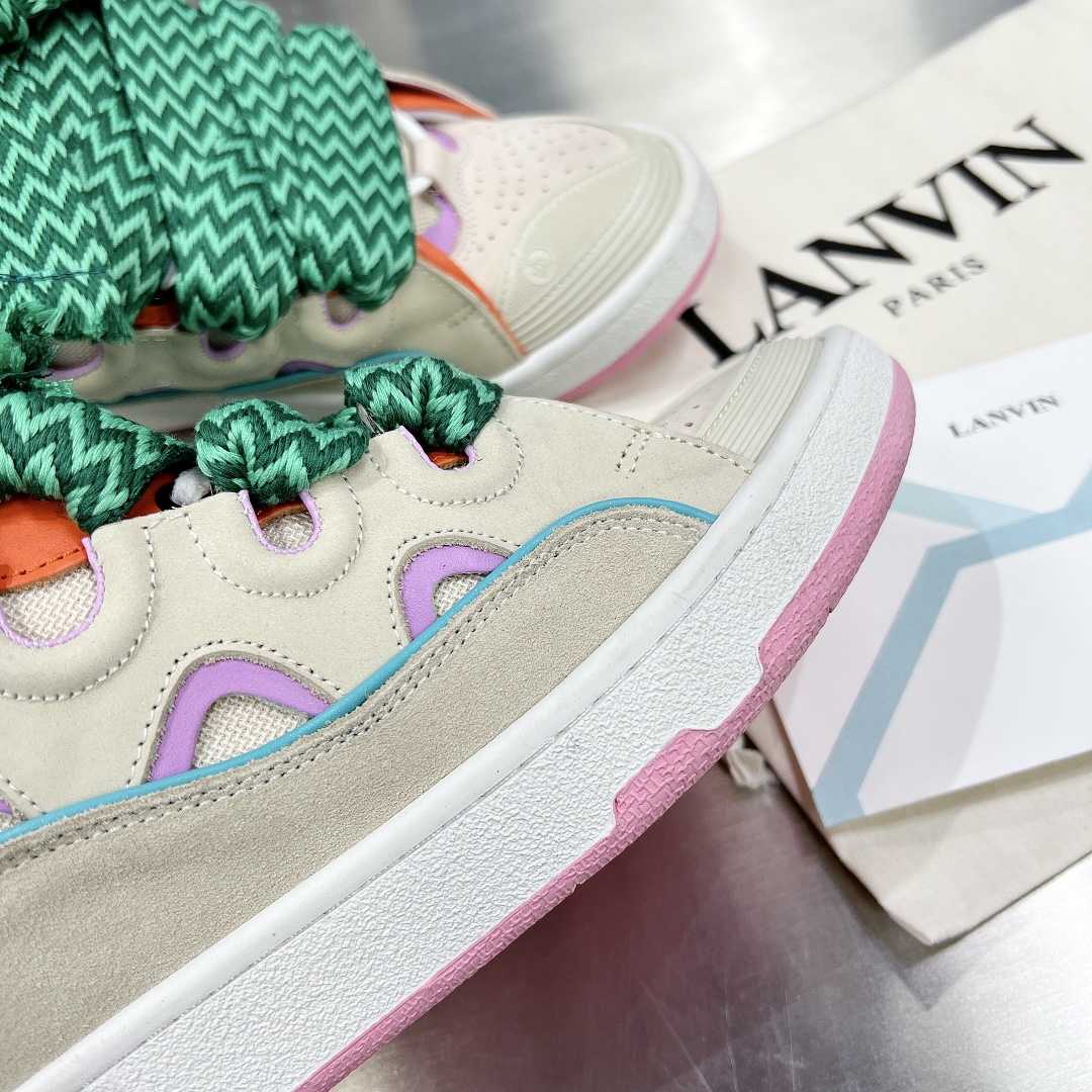 Lanvin Leather Curb Sneakers - DopestKickz