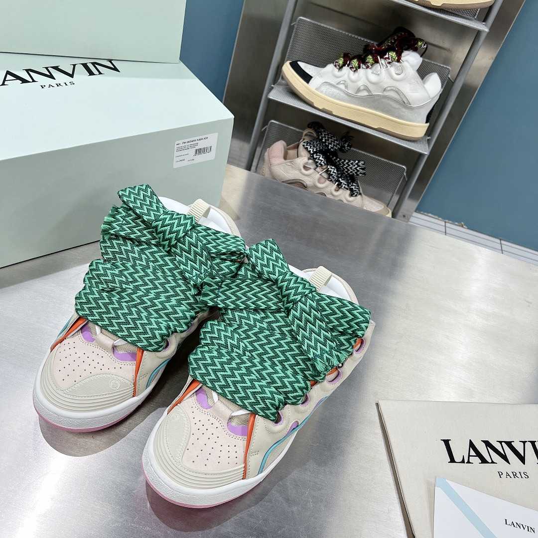 Lanvin Leather Curb Sneakers - DopestKickz