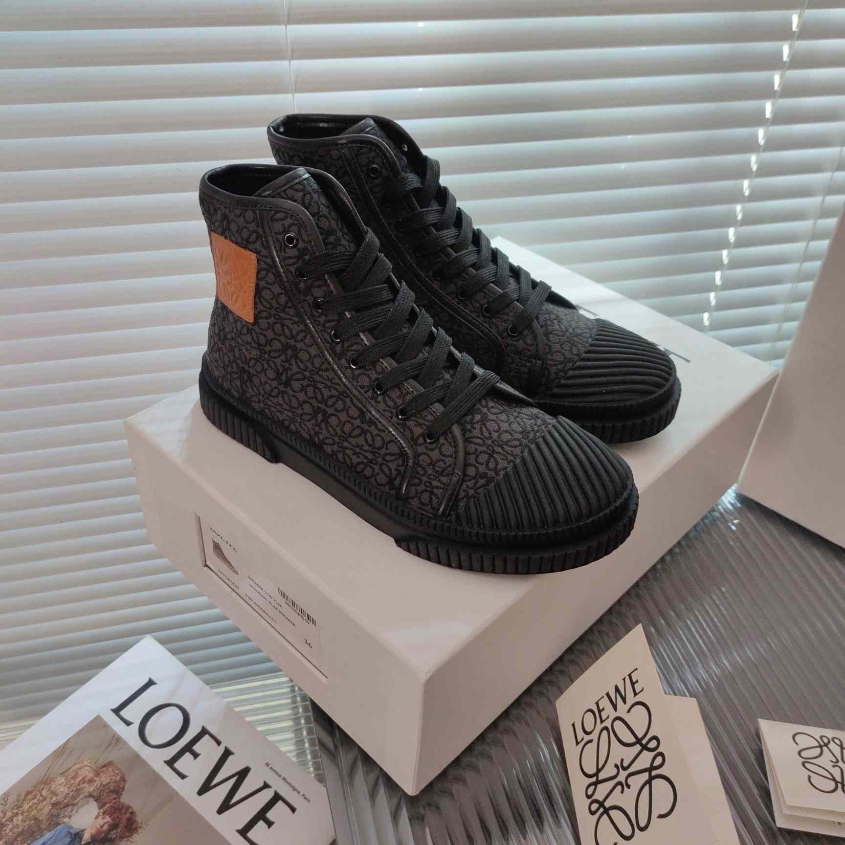 Loewe Anagram High Top Sneaker In Canvas - DopestKickz