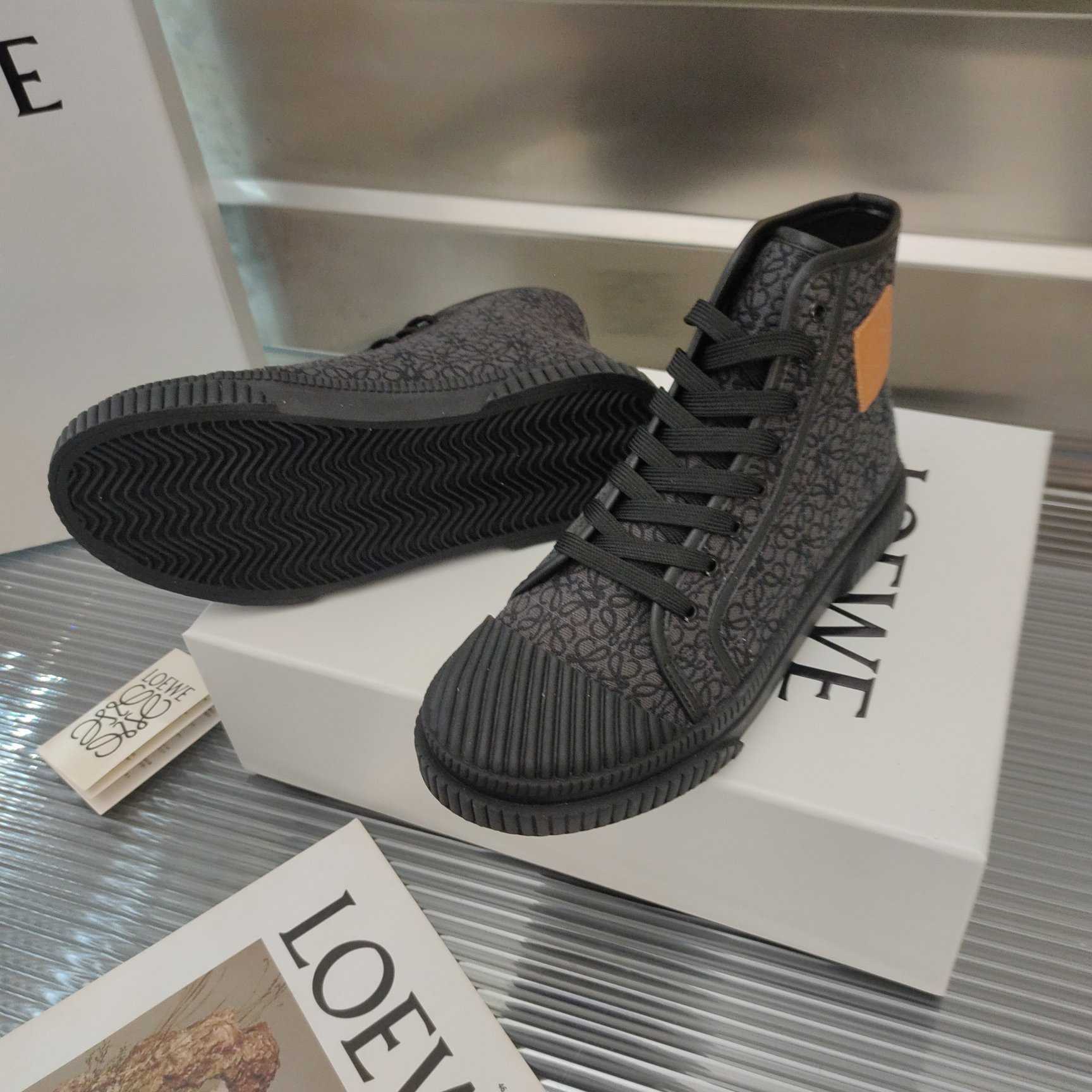 Loewe Anagram High Top Sneaker In Canvas - DopestKickz