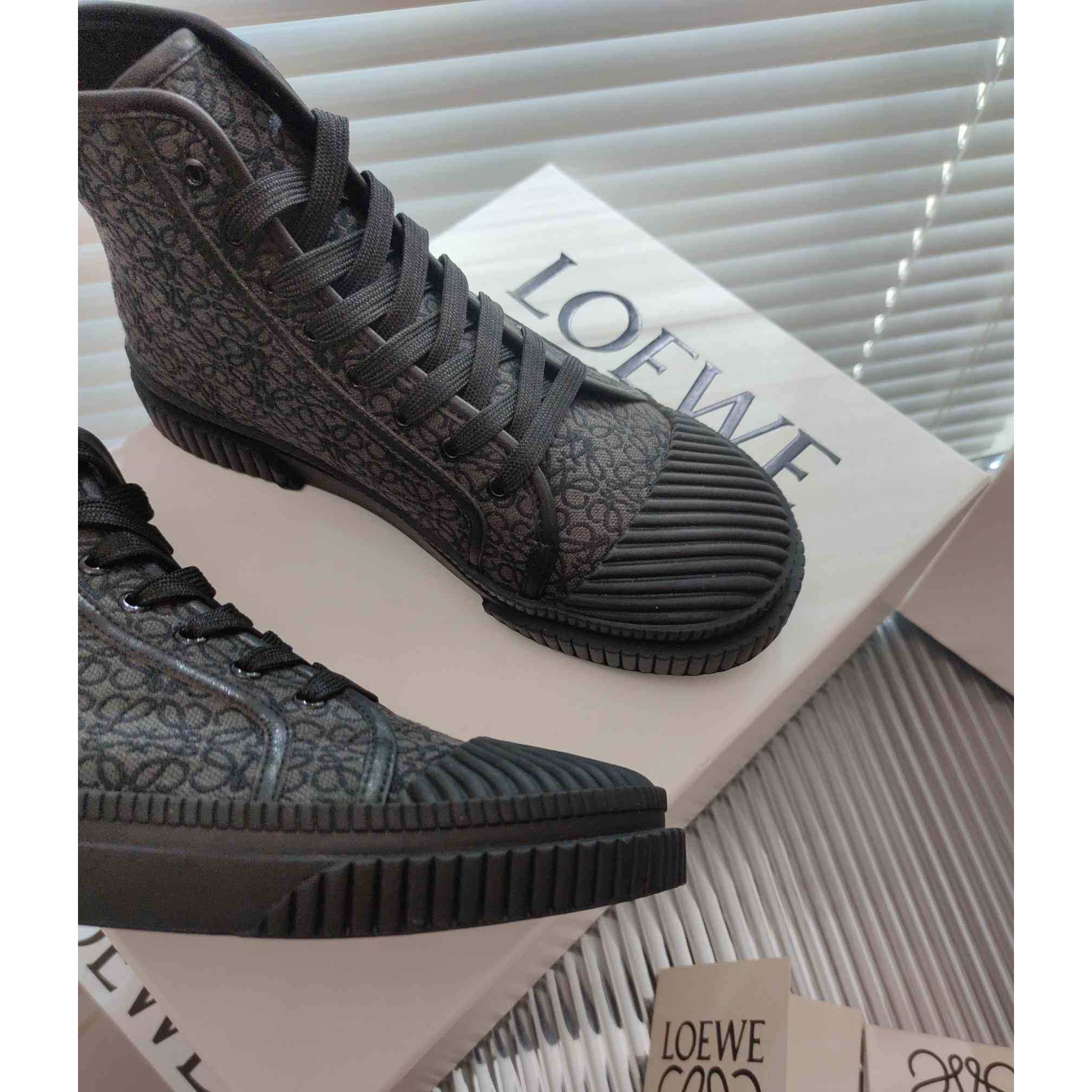 Loewe Anagram High Top Sneaker In Canvas - DopestKickz