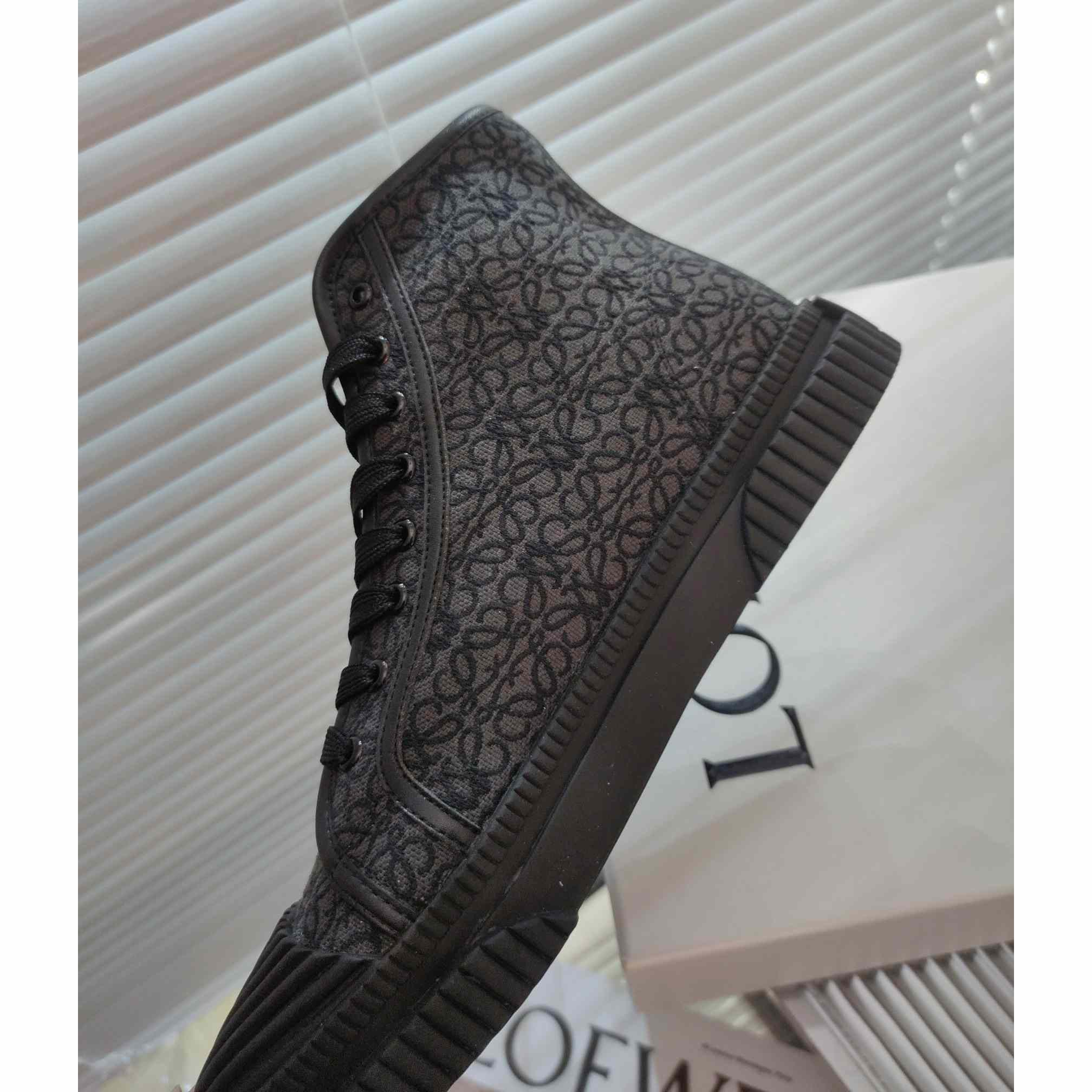 Loewe Anagram High Top Sneaker In Canvas - DopestKickz