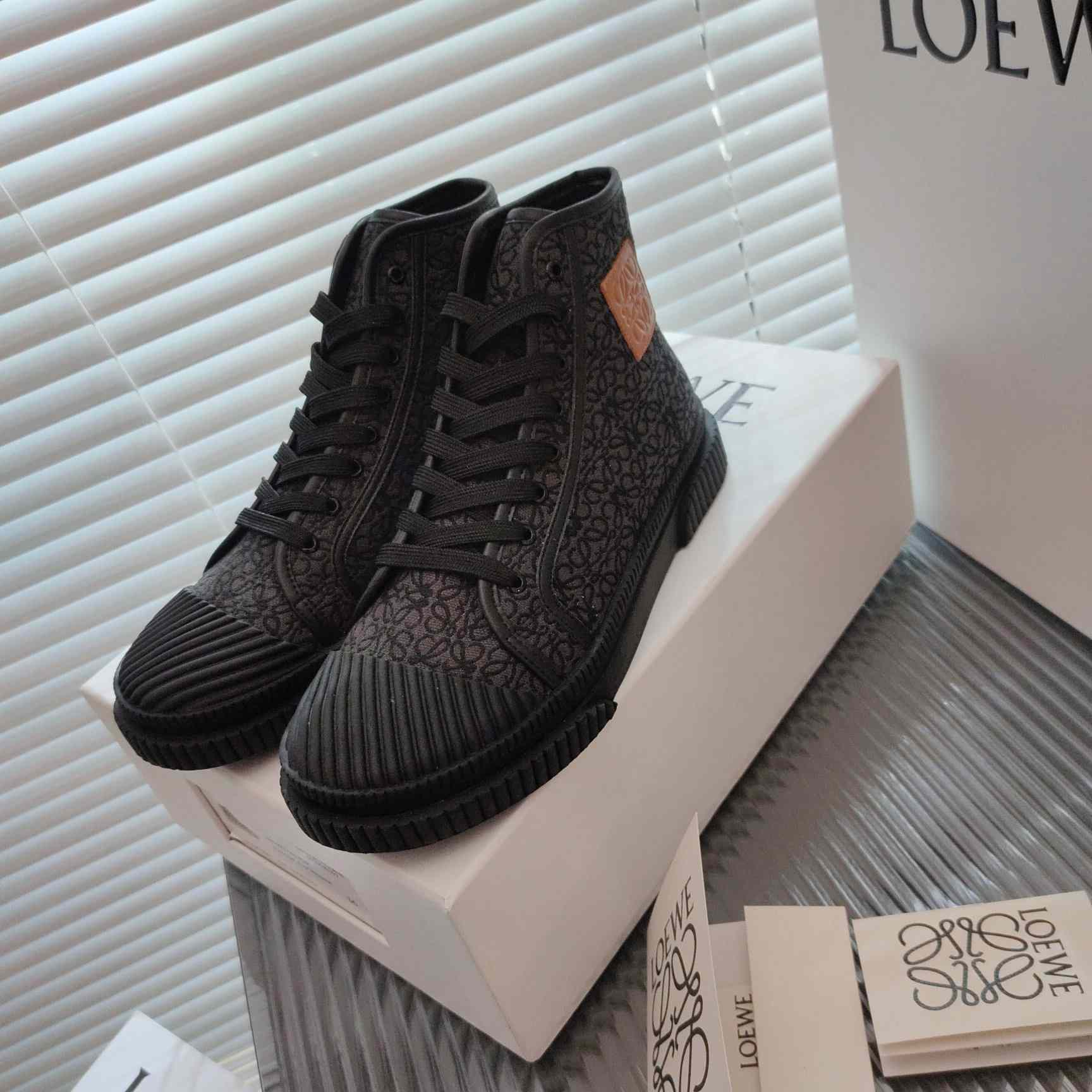 Loewe Anagram High Top Sneaker In Canvas - DopestKickz