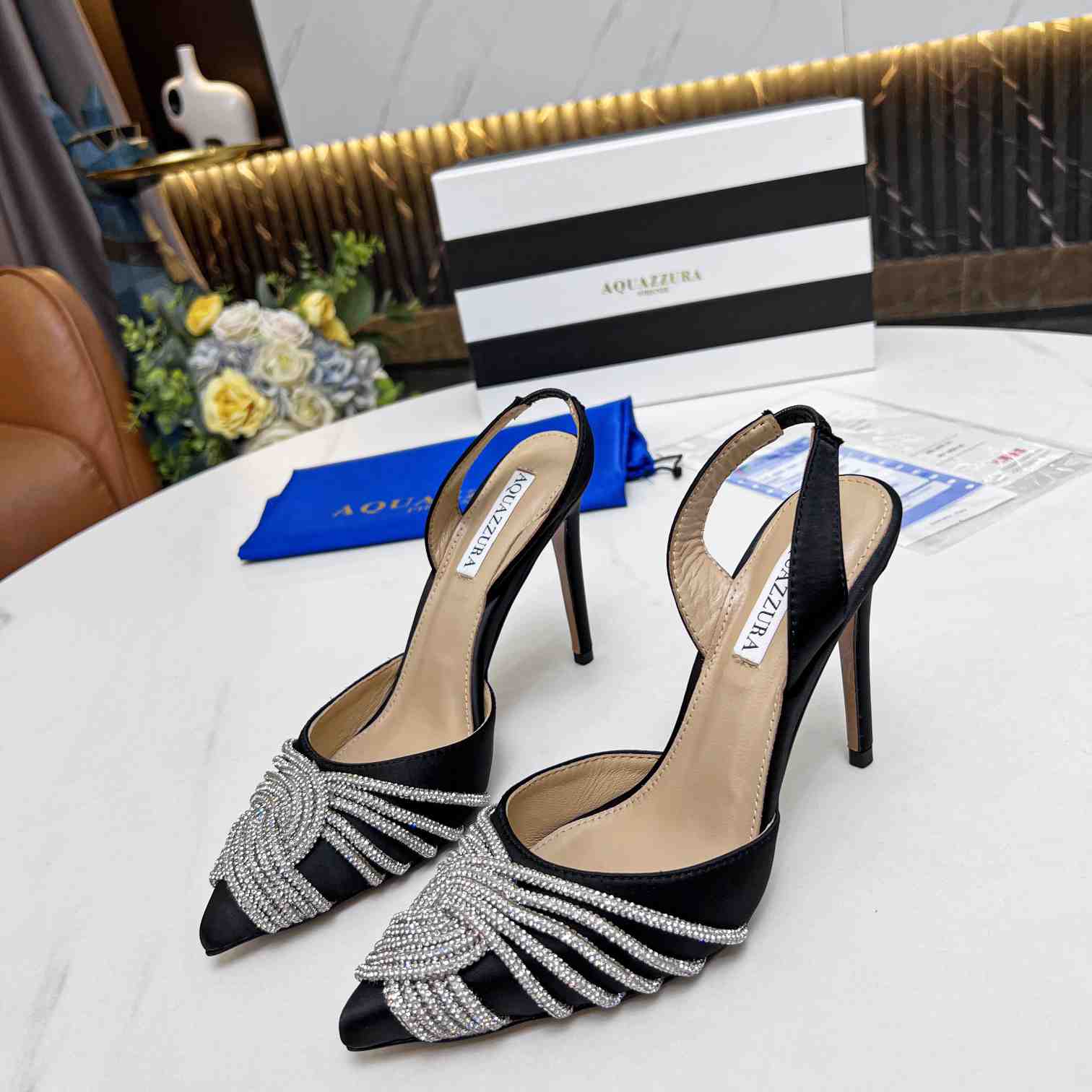 Aquazzura Gatsby Sling Satin - DopestKickz