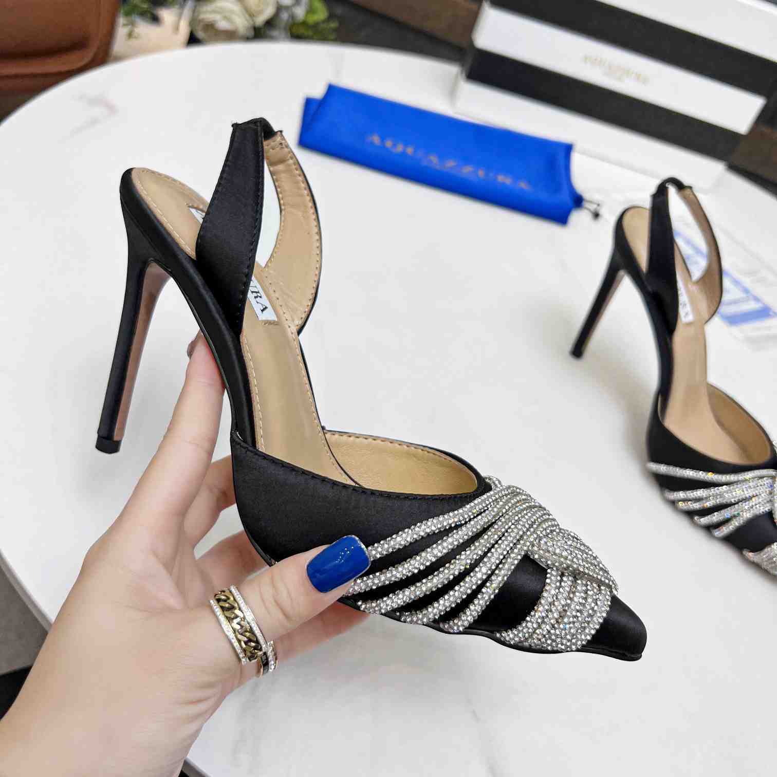 Aquazzura Gatsby Sling Satin - DopestKickz