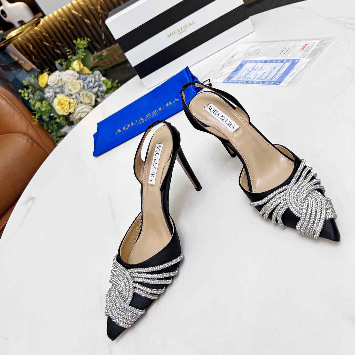 Aquazzura Gatsby Sling Satin - DopestKickz