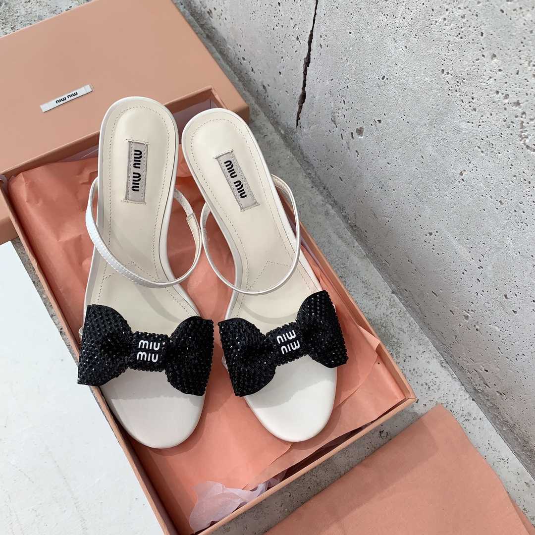 Miu Miu Satin Bow Sandals - DopestKickz