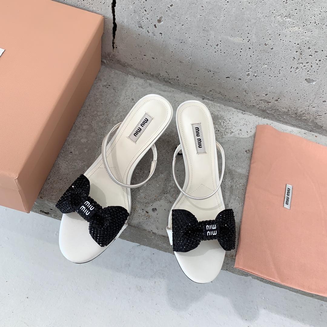 Miu Miu Satin Bow Sandals - DopestKickz