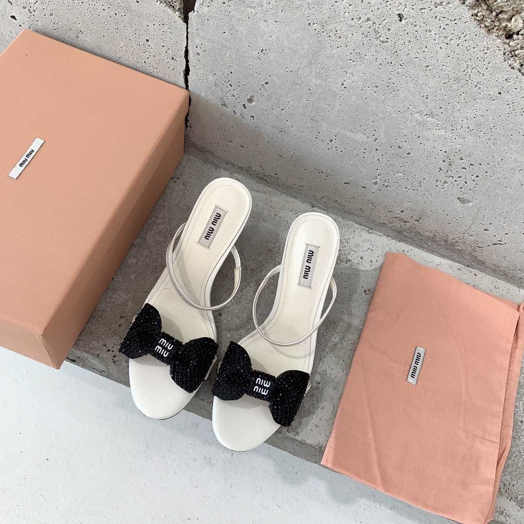 Miu Miu Satin Bow Sandals - DopestKickz