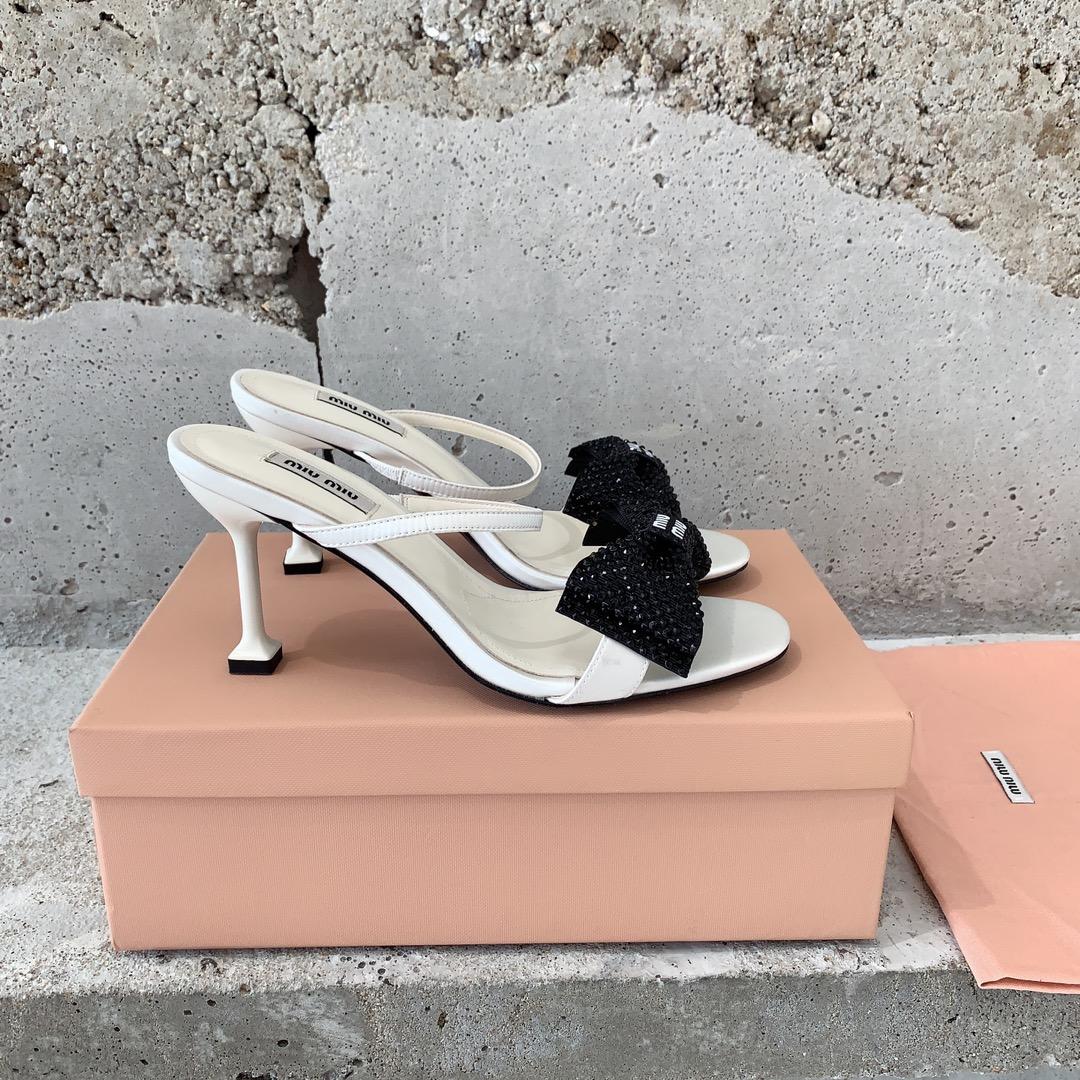 Miu Miu Satin Bow Sandals - DopestKickz