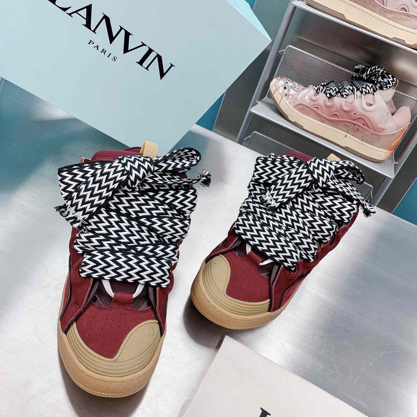 Lanvin Leather Curb Sneakers - DopestKickz
