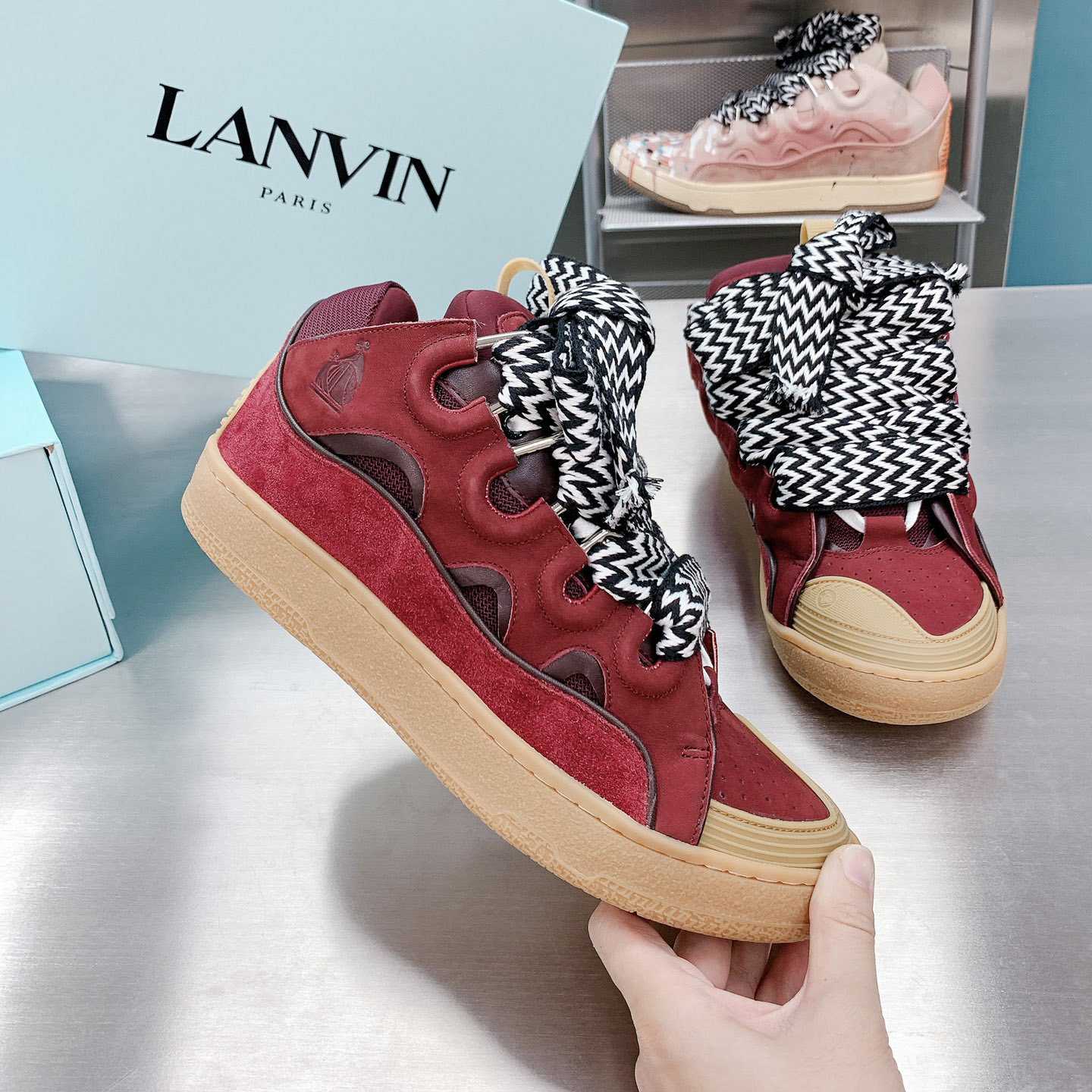 Lanvin Leather Curb Sneakers - DopestKickz